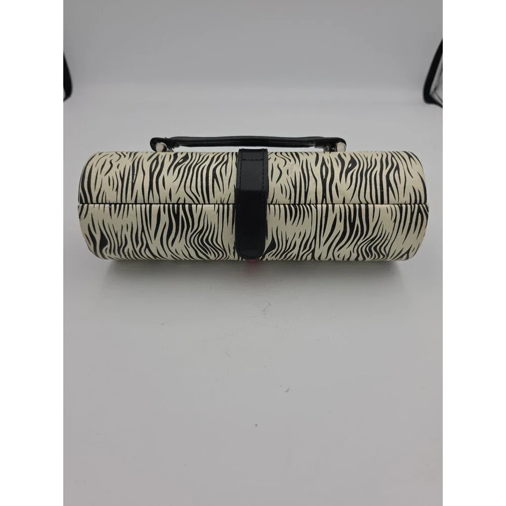 Jewelry Box Mini Zebra Travel Case Organizer Faux Leather Purse Satchel